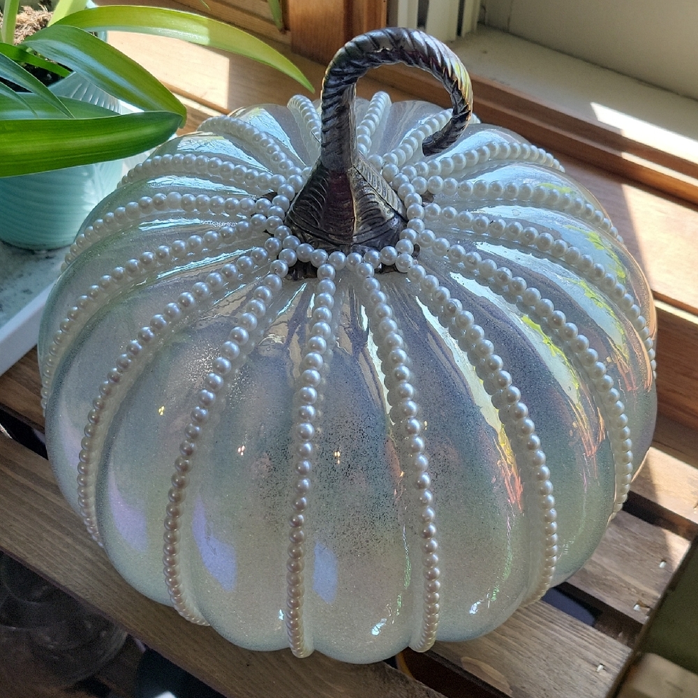 Pumpkin Decoration, Pearl Accented